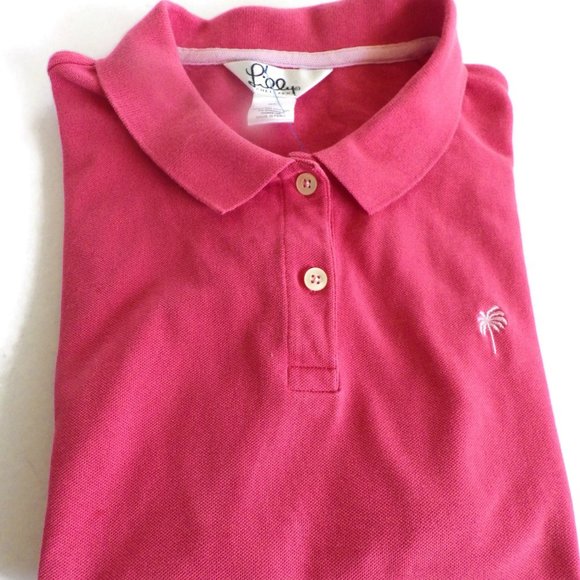 Lilly Pulitzer Polo Shirt/ Coral/ Size Girls XL/ Pique Knit/ Tennis - Picture 2 of 7